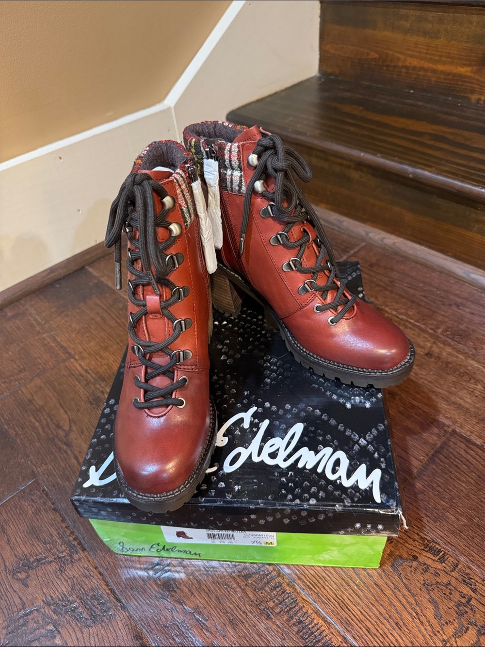Sam Edelman Sade Spiced Red Leather Boots